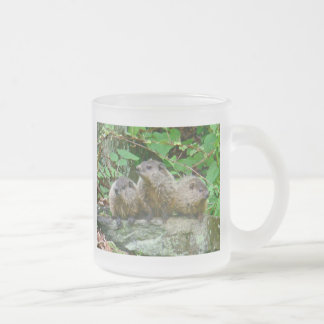Caneca De Café Vidro Jateado Três Bebês Groundhogs