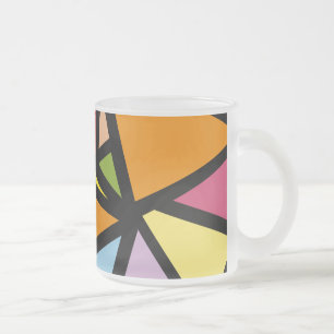 Caneca De Café Vidro Jateado Triângulos coloridos padrão 3