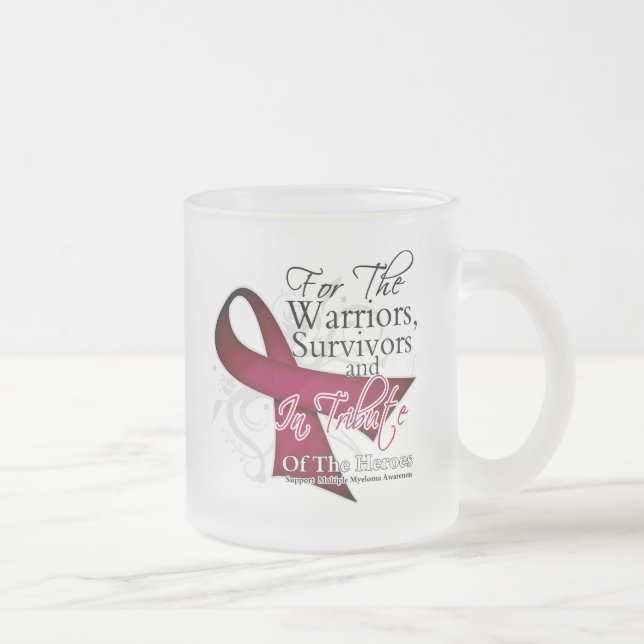 Caneca De Café Vidro Jateado Tributo - mieloma múltiplo (Direita)