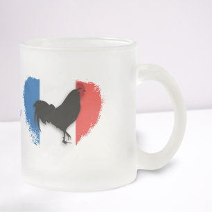Caneca De Café Vidro Jateado Tricolor Rooster