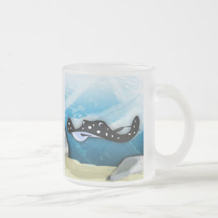 Caneca De Café Vidro Jateado Tropa de Stingray