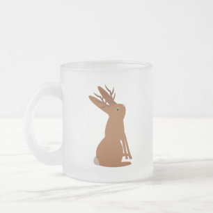 Caneca De Café Vidro Jateado Truque ou tratamento de Jackalope do Halloween