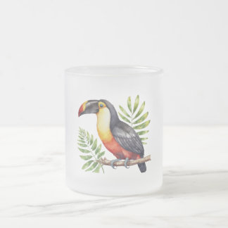Caneca De Café Vidro Jateado Tucano