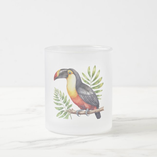 Caneca De Café Vidro Jateado Tucano (Centro)