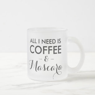 Caneca De Café Vidro Jateado Tudo que eu preciso é hipst engraçado das citaç