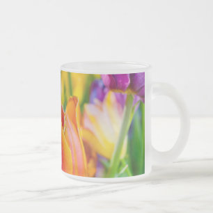 Caneca De Café Vidro Jateado Tulipas Encantando