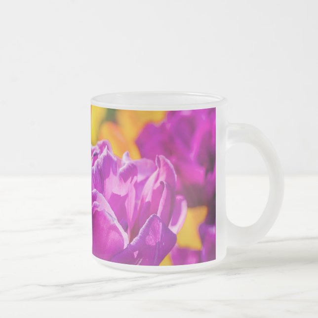 Caneca De Café Vidro Jateado Tulips Enchanting Violet (Direita)