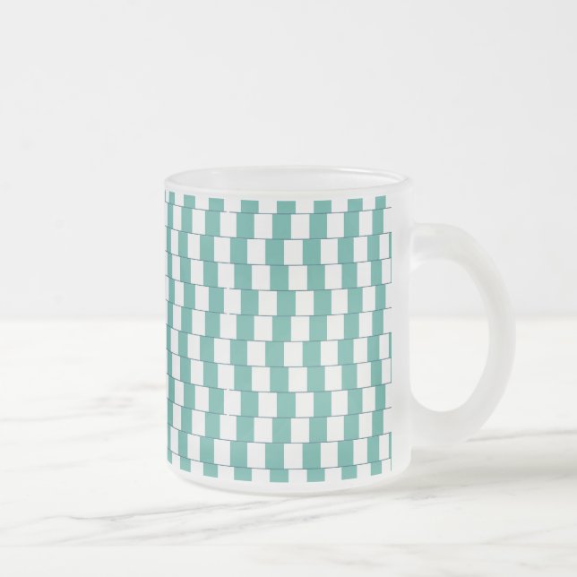 Caneca De Café Vidro Jateado Turquesa de linhas confusas (Direita)