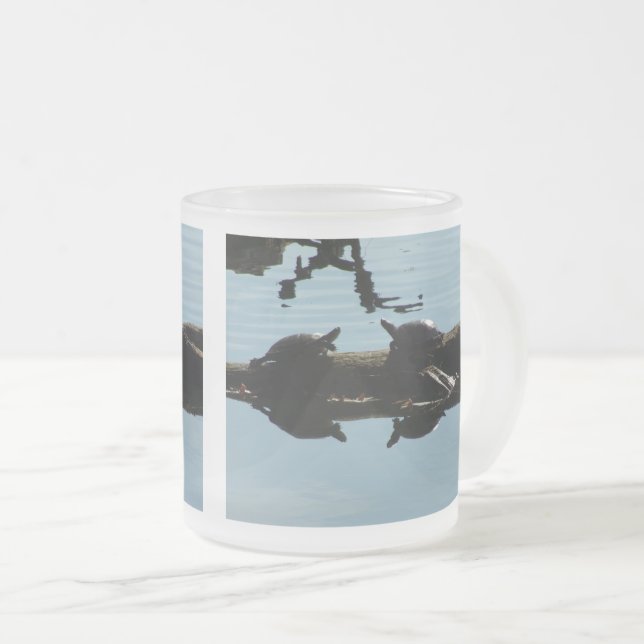 Caneca De Café Vidro Jateado Turtle Friends Frosted Glass Mug (Frente Esquerda)