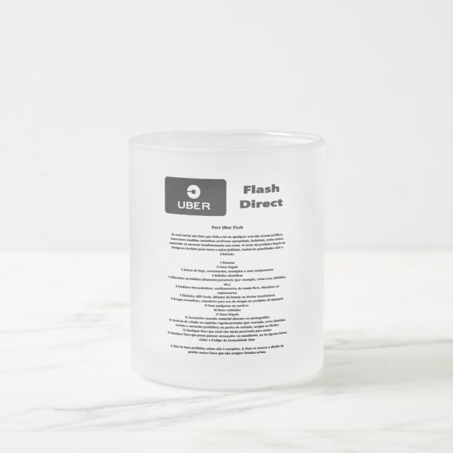 Caneca De Café Vidro Jateado Uber Flash Direct Diretrizes (Centro)