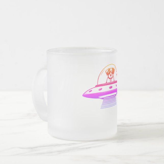 CANECA DE CAFÉ VIDRO JATEADO UFO PETS (Frente Esquerda)