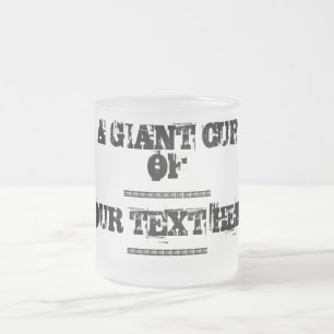 Caneca De Café Vidro Jateado Um copo gigante do texto do costume do modelo do