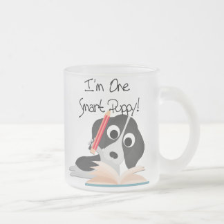 Caneca De Café Vidro Jateado Um Smart Puppy