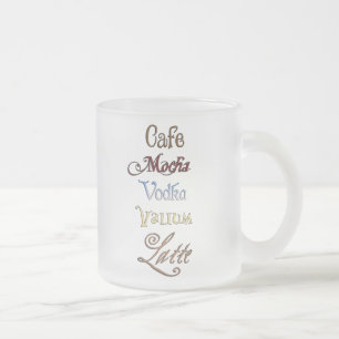 Caneca De Café Vidro Jateado Um Valium Latte da vodca do Mocha do café por