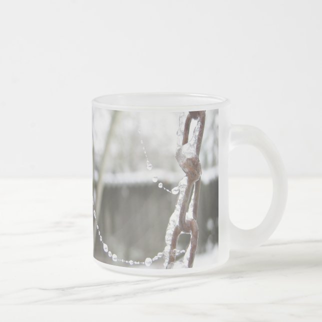 Caneca De Café Vidro Jateado Únicas corrente e pérolas (Direita)