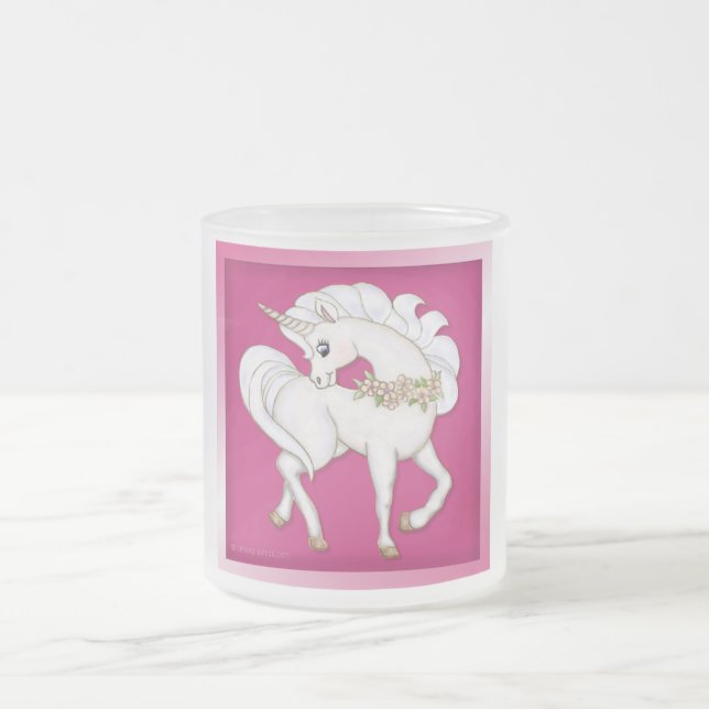 Caneca De Café Vidro Jateado Unicorn Fantasy (Centro)