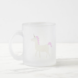 Caneca De Café Vidro Jateado unicórnio