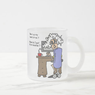 Caneca De Café Vidro Jateado Unidade de duro para trás com Humor