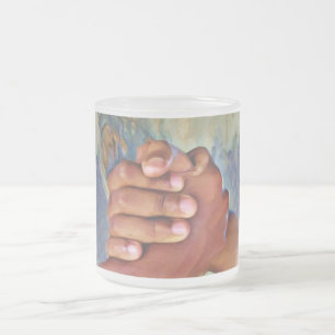 Caneca De Café Vidro Jateado Unidade e esperança_