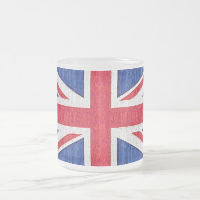 Caneca De Café Vidro Jateado Union Jack - bandeira do Reino Unido (Centro)