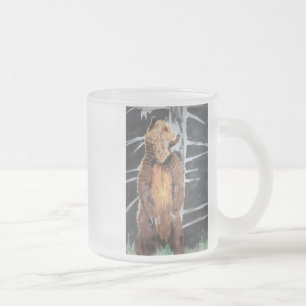 Caneca De Café Vidro Jateado Urso de Grizly