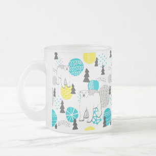 Caneca De Café Vidro Jateado Urso polar