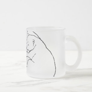 Caneca De Café Vidro Jateado Urso Polar Vidro Mata De Vidro Mãe E Cubs Urso Mug