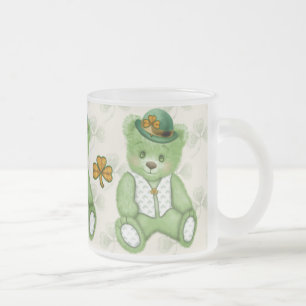 Caneca De Café Vidro Jateado Urso Vermelho Irlandês - Verde