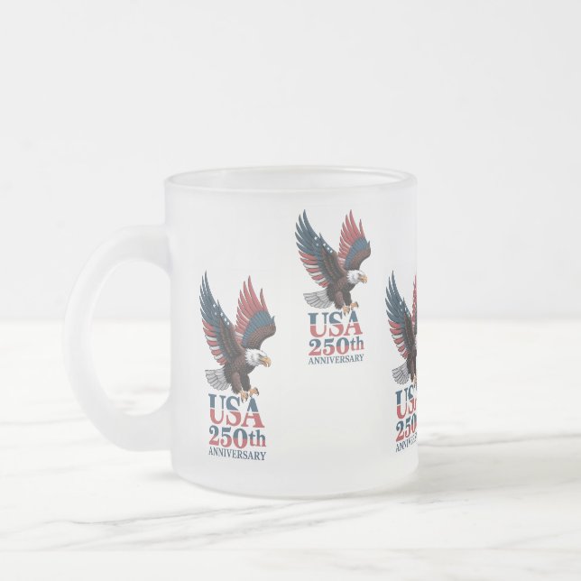 Caneca De Café Vidro Jateado US 250th Anniversary  (Esquerda)