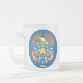Caneca De Café Vidro Jateado Utah Flag Coffee Mug