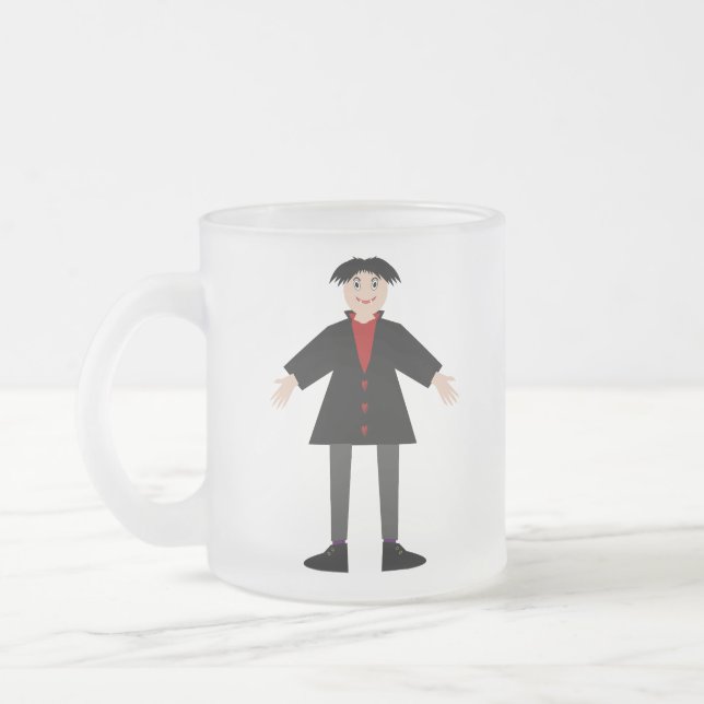 Caneca De Café Vidro Jateado Vampiro do Dia das Bruxas (Esquerda)