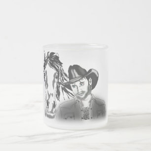 Caneca De Café Vidro Jateado Vaqueiro 1