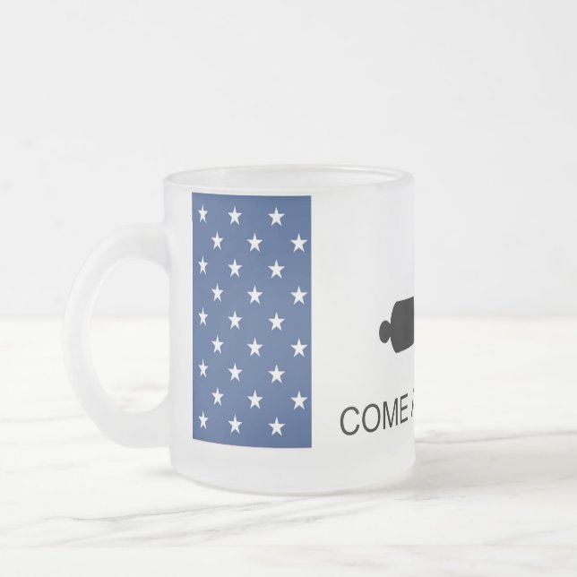 Caneca De Café Vidro Jateado Venha e pegue o Fosco Beer Mug (Esquerda)