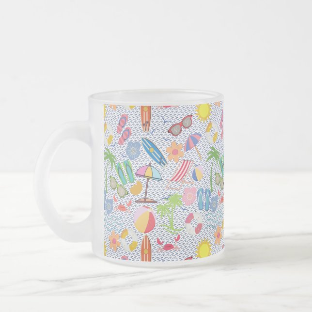 Caneca De Café Vidro Jateado Verão 01.b.Não BG (Esquerda)