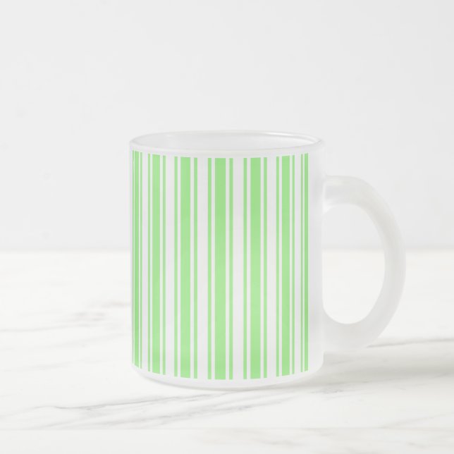 Caneca De Café Vidro Jateado Verdes limões e faixas brancas de doces (Direita)