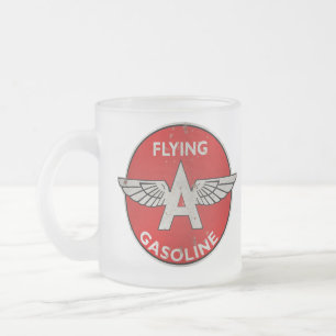 Caneca De Café Vidro Jateado Versão enferrujada da Flying A Gasoline