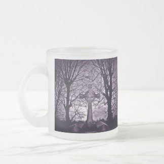Caneca De Café Vidro Jateado Versão púrpura de tombstone celta-gótica