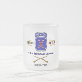 Caneca De Café Vidro Jateado Veterano da 10ª Divisão de Montanha no Iraque e no