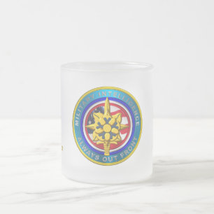 Caneca De Café Vidro Jateado Veterano de Inteligência Militar