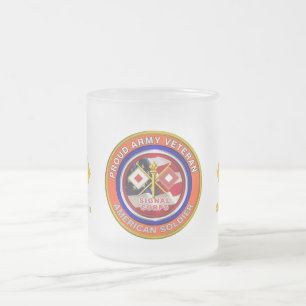 Caneca De Café Vidro Jateado Véterano do Exército Ordenado