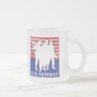 Caneca De Café Vidro Jateado Veterano dos E.U.