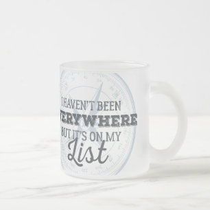 Caneca De Café Vidro Jateado Viajam mais citações inspiradores do selo do