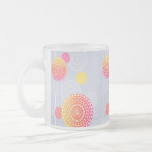 Caneca De Café Vidro Jateado Vibrante Amarelo Amarelo Aleatório Mandala