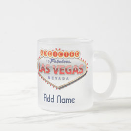 Caneca De Café Vidro Jateado Viciado sinal engraçado de Las Vegas, Nevada