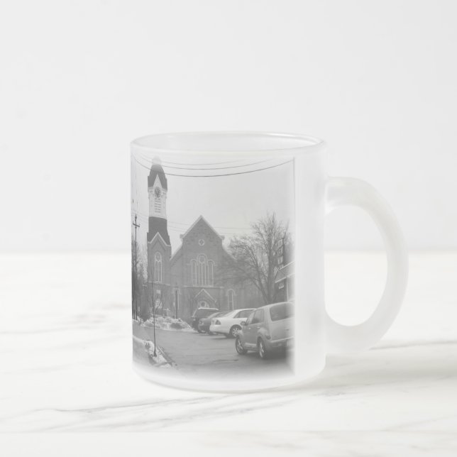Caneca De Café Vidro Jateado Vida da cidade pequena (Direita)