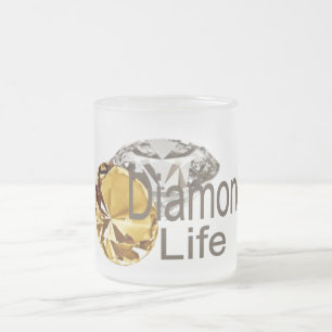 Caneca De Café Vidro Jateado Vida de Diamante