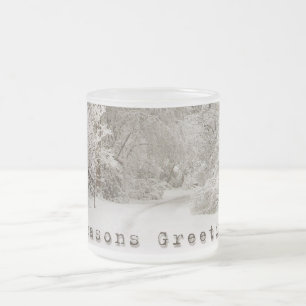 Caneca De Café Vidro Jateado Vidro de cerveja festiva de inverno Feriado