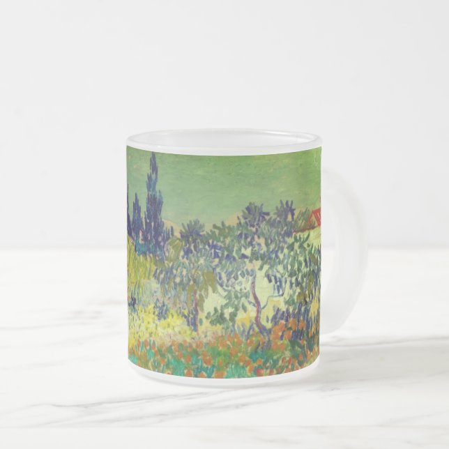 Caneca De Café Vidro Jateado Vincent Van Gogh Garden em Arles (Frente Esquerda)