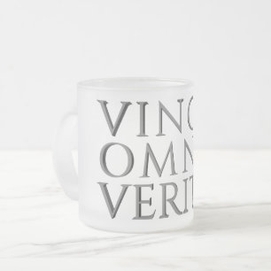 Caneca De Café Vidro Jateado VINCIT OMNIA VERITAS - Café de vidro de Fosco leve
