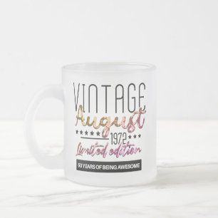 Caneca De Café Vidro Jateado Vintage 1972, 50 Anos, Dons De 50º Aniversário